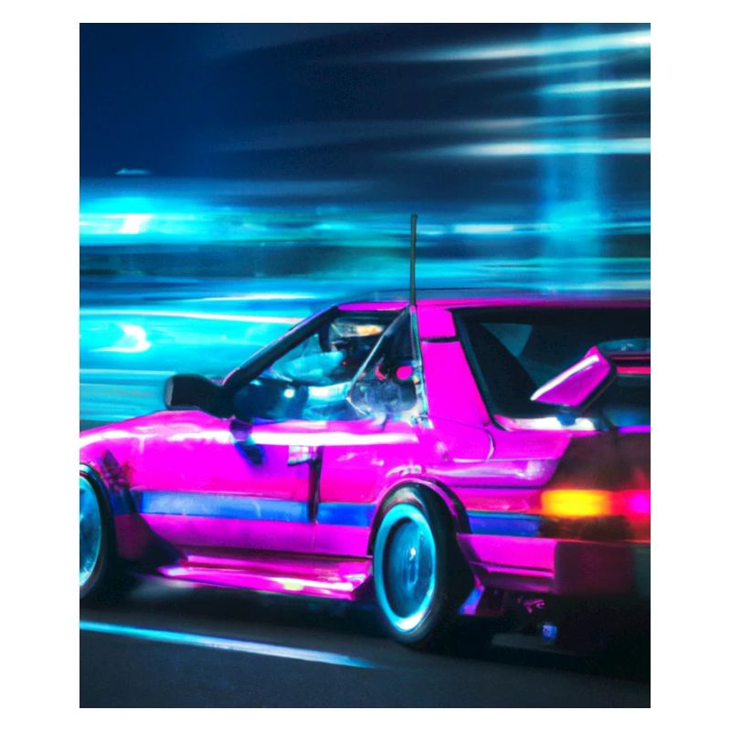 Vaporwave Esthétique Synthwave Car