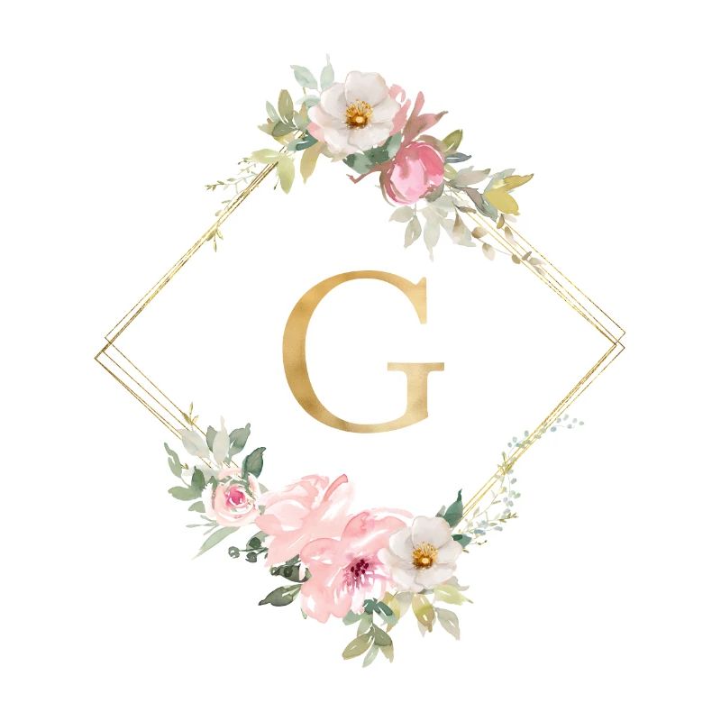 Customizable Monogram G Pastel Floral