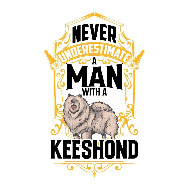 Mann mit Wolfsspitz Deutscher Spitz