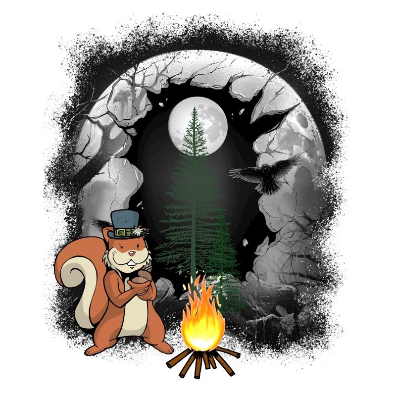 Fire Campfire Forest Dwellers Squirrel Moon