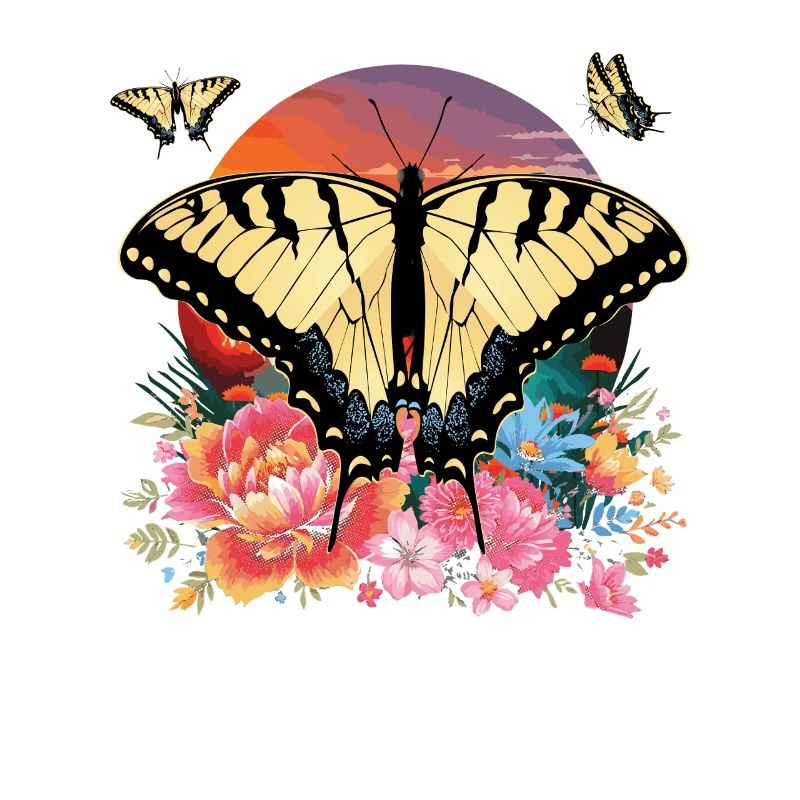 Tiger Swallowtails Sind Eine Mädchen Beste