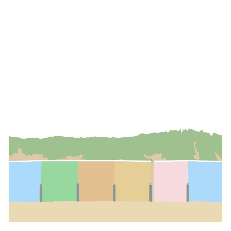 Maisons de plage avec dunes