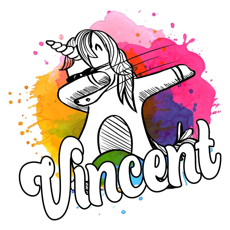 VINCENT - Schöner Jungen Name mit Coolem Einhorn
