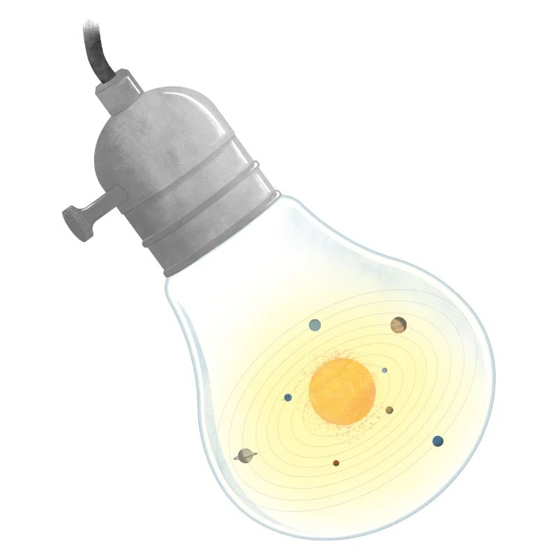 Light bulb solar system orbits