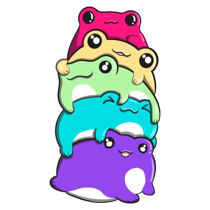 Non-Binary Pride Kawaii Frog Bunch Nonbinary
