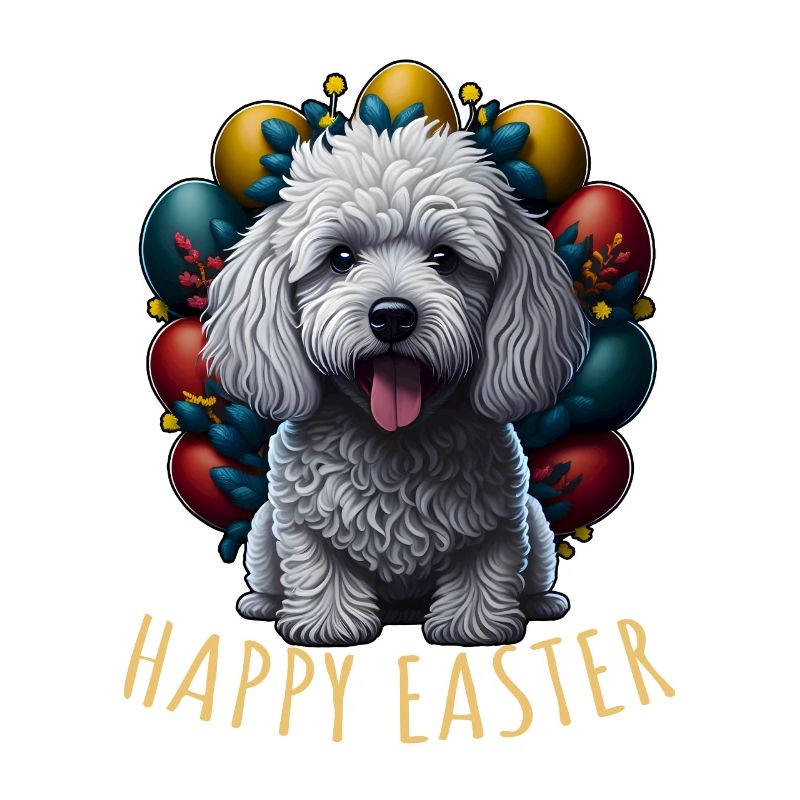 Beautiful Poodle Dog Easter Spring Happy Easter