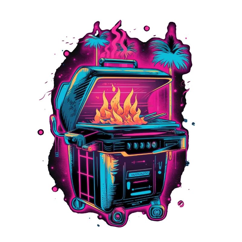 Vaporwave Grill Synthwave Grilling Cadeau Rétro