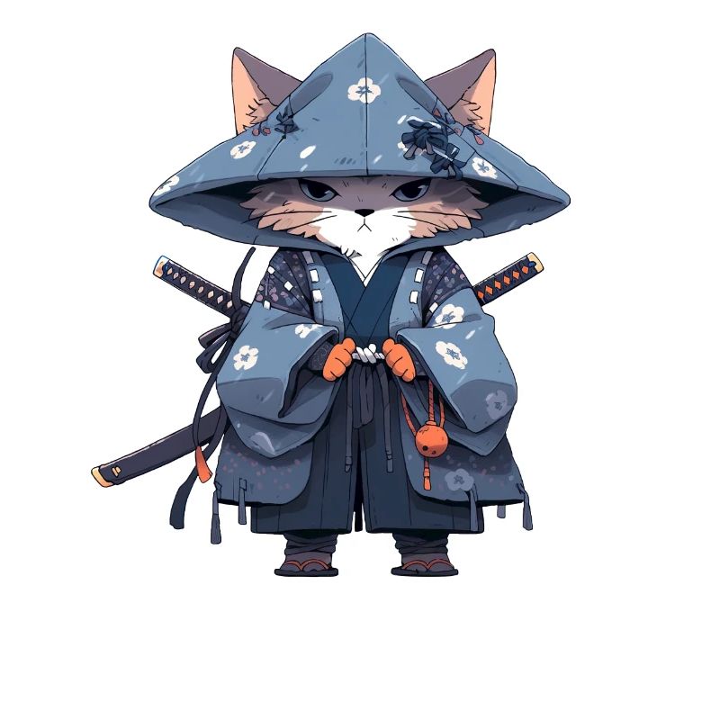 Asia Cat Japanese Samurai Samurai