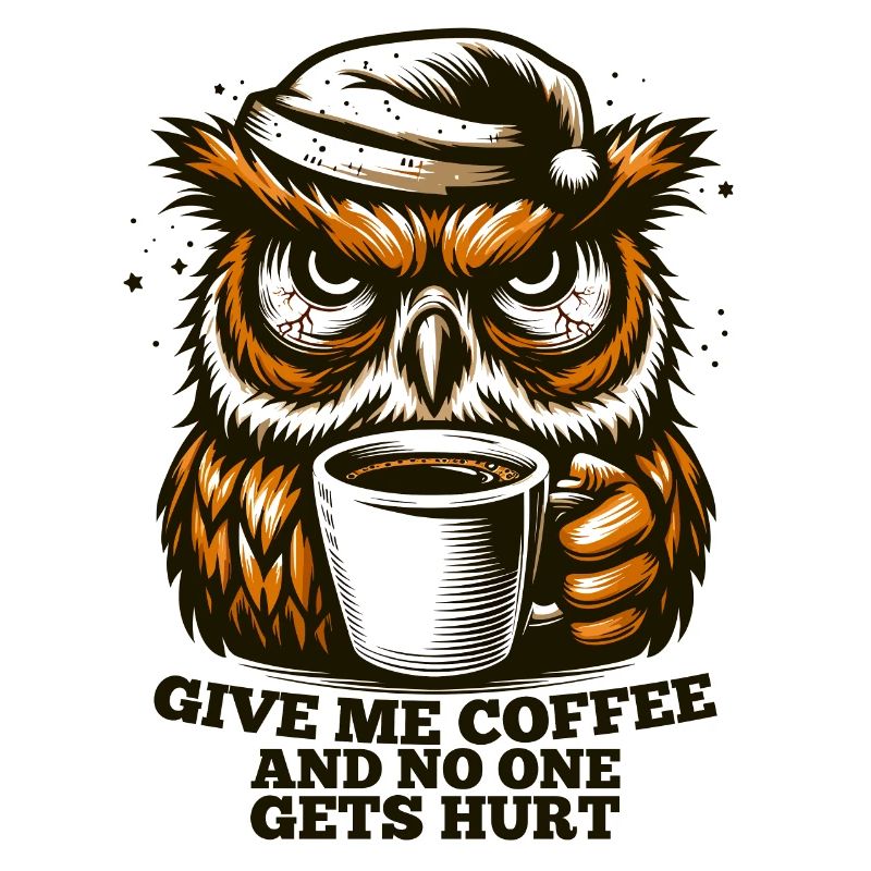 Eule Kaffee müde Geschenk