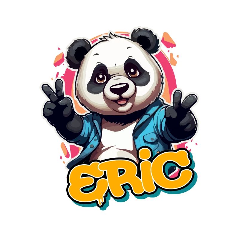 ERIC - Handsome Boy Name with Cool Panda
