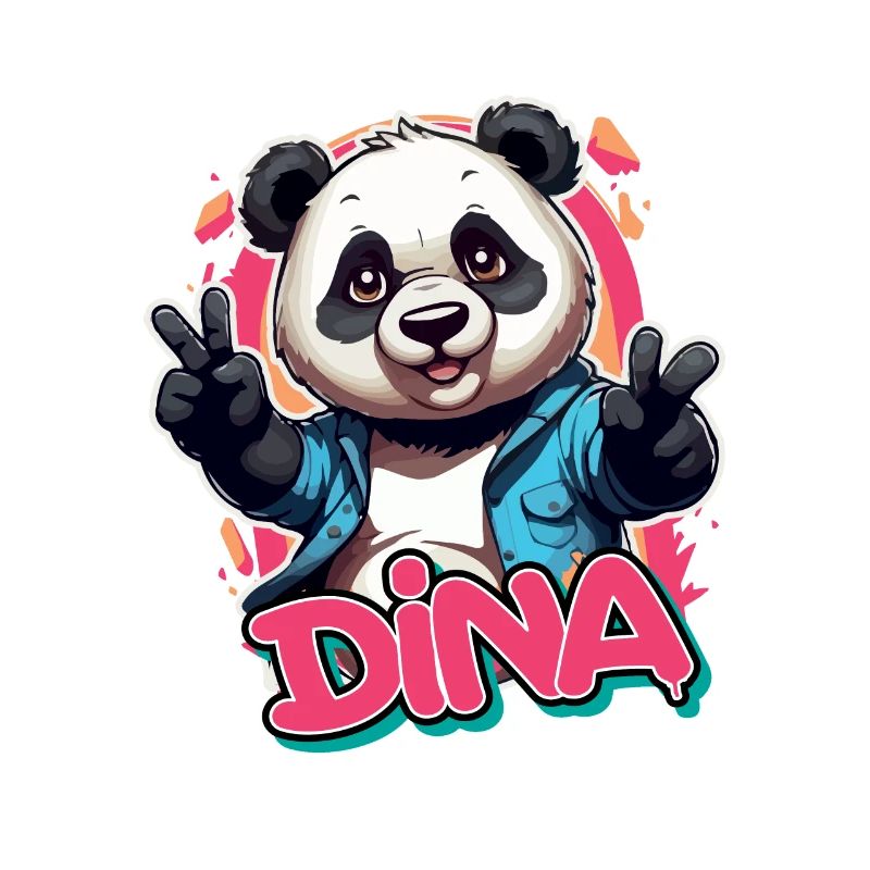 DINA - Schöner Mädchen Name mit coolem Panda