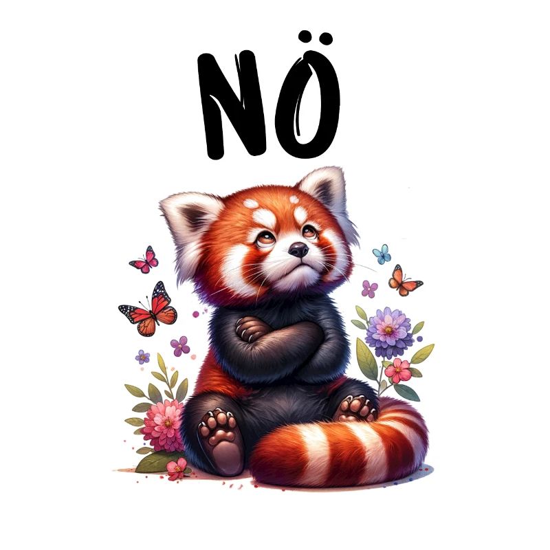 Red Panda Funny Saying Nope Fire Fox