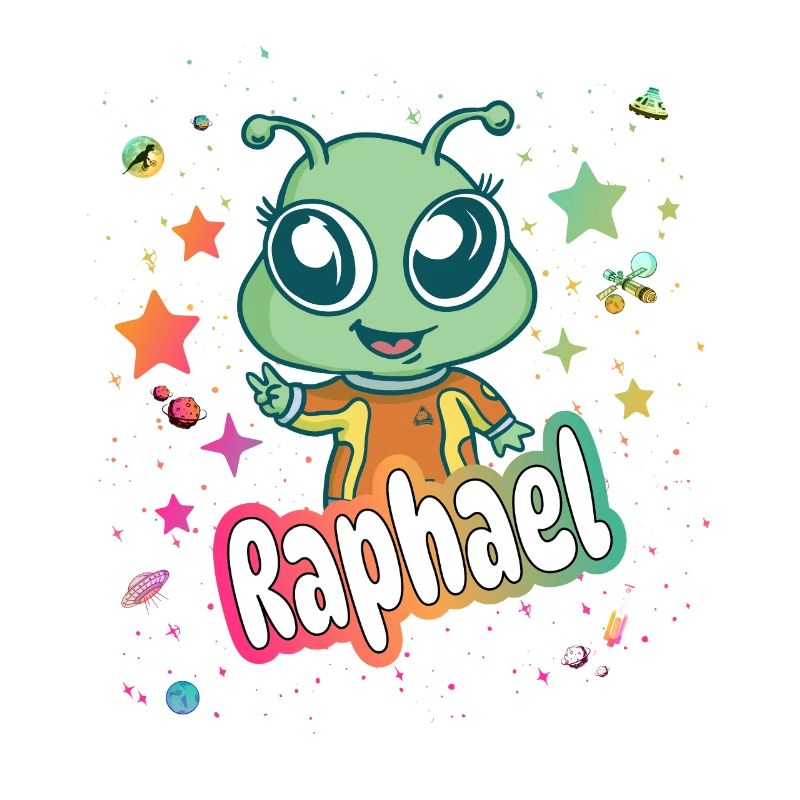 RAPHAEL - Beau nom de garçon avec extraterrestre mignon