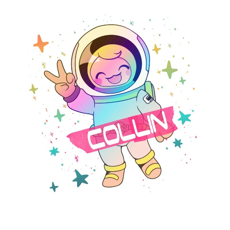 COLLIN - Beau nom de garçon avec astronaute mignon