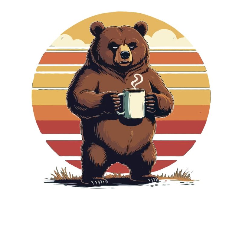 Grim Bear Coffee Mug Bears Coffee Tired