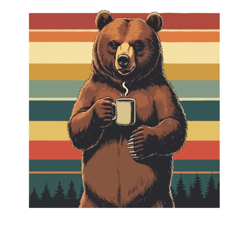 Grim Bear Coffee Mug Bears Coffee Tired