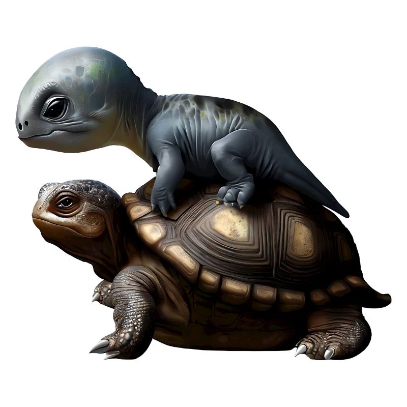 Dinosaur on turtle