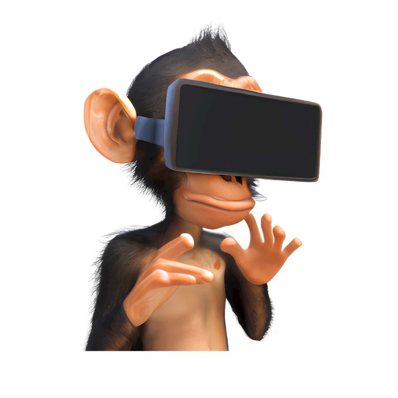 Monkey with VR glasses