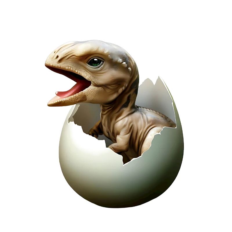Un bébé dinosaure éclot de l’œuf
