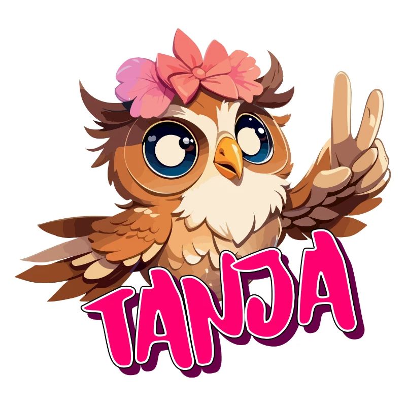 TANJA - Schöner Mädchen Name mit süßer EULE