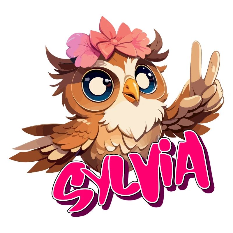 SYLVIA - Schöner Mädchen Name mit süßer EULE