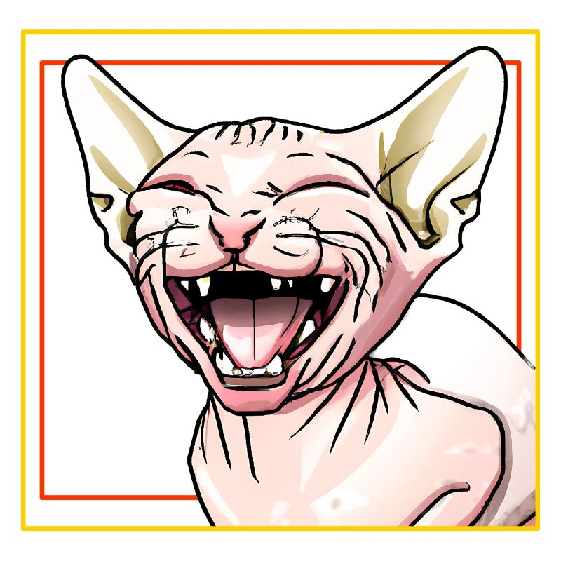 Sphynx cat laughs