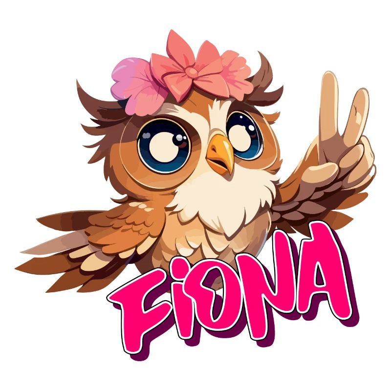 FIONA - Schöner Mädchen Name mit süßer EULE