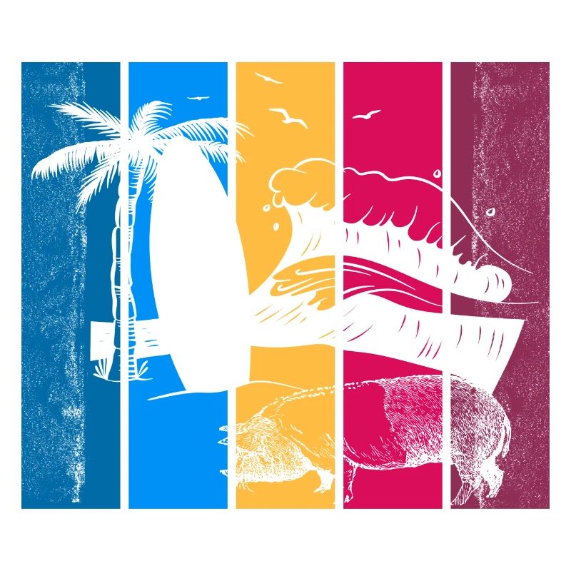 Pig Surfboard Surfboard Surfer Beach