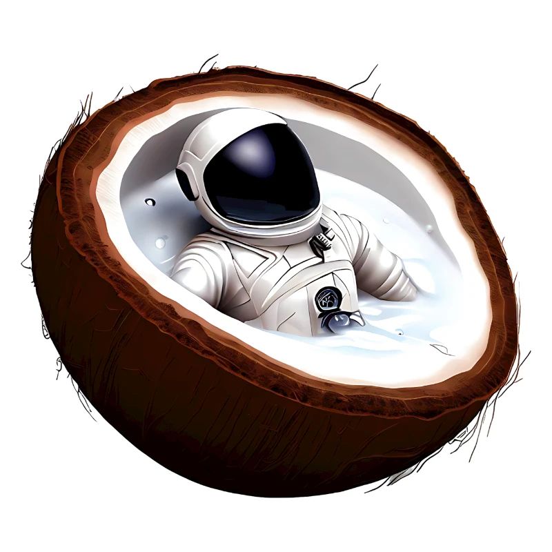 Astronaut in a coconut