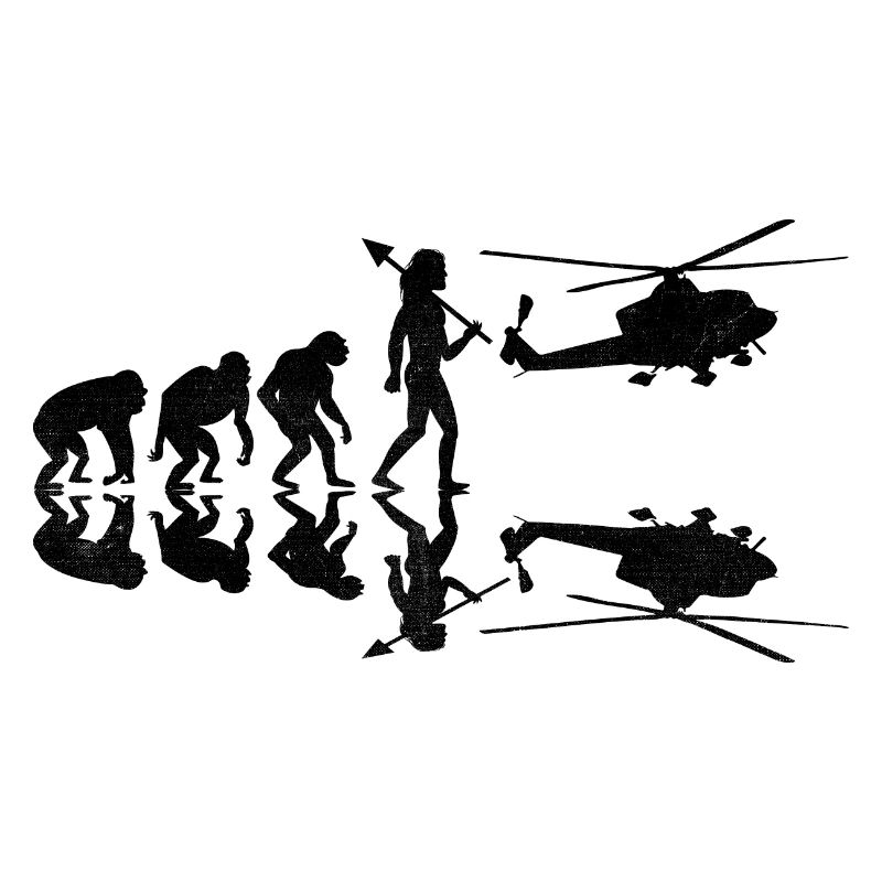 Rétro Evolution Hélicoptère Aviateur Pilote Chopper H