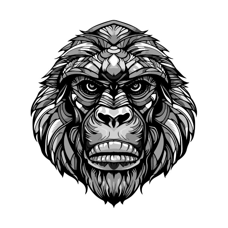 Gorilla Tier Kopf