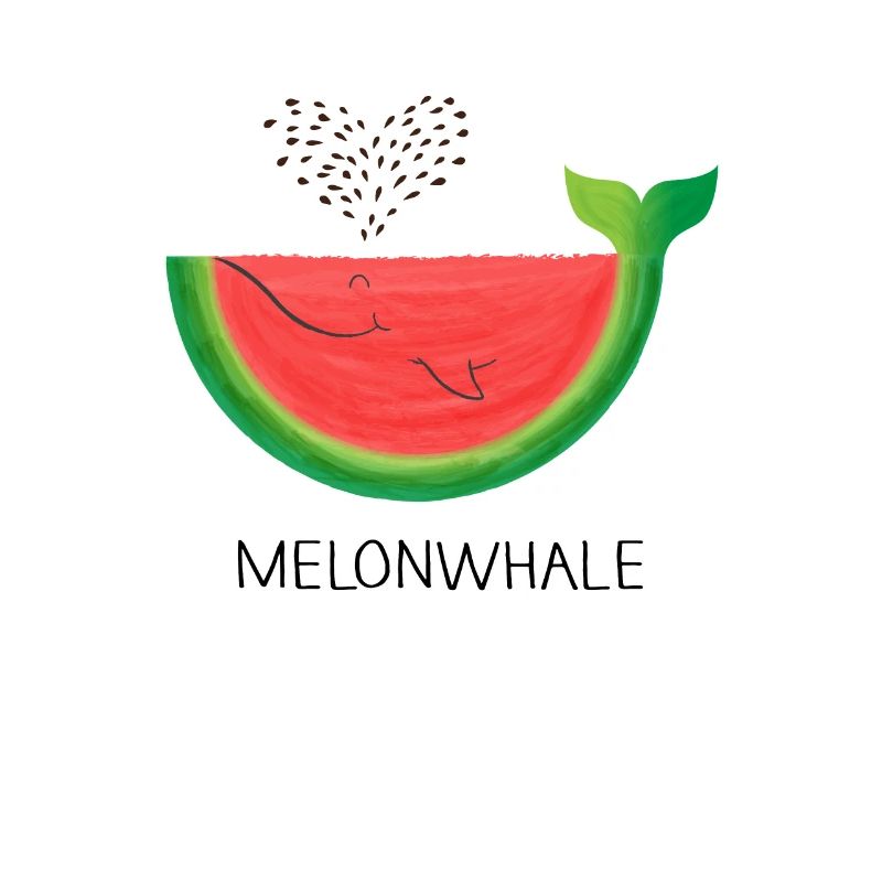 Melon Whale Watermelon Wall lover Gift