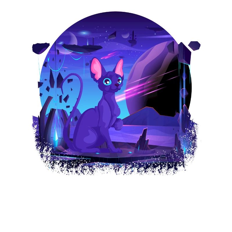 Galactic Cat Vintage Chat rétro Élégance intemporelle