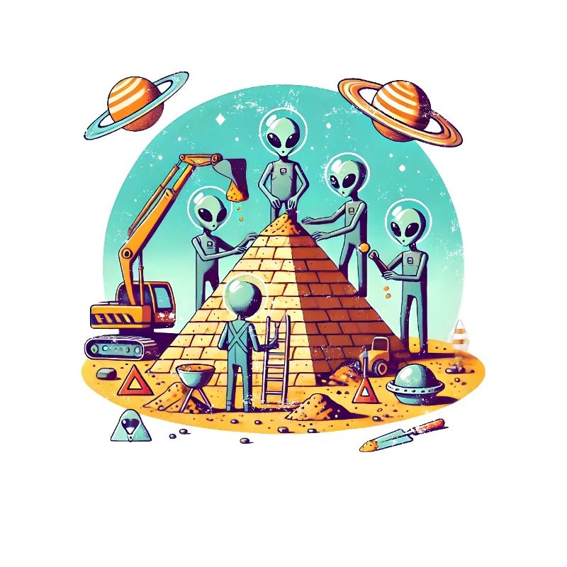 Les extraterrestres construisent une pyramide