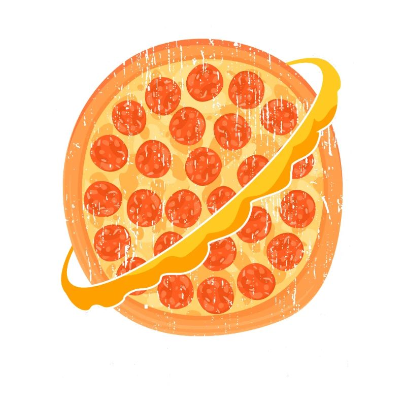 Funny space planet lovers, pizza chef