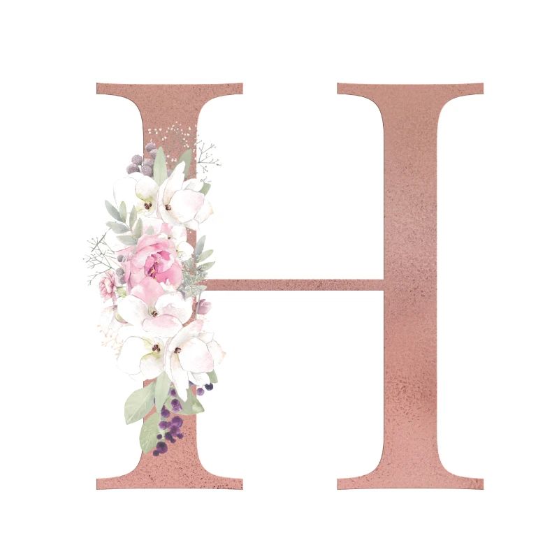 Customizable Monogram H Floral