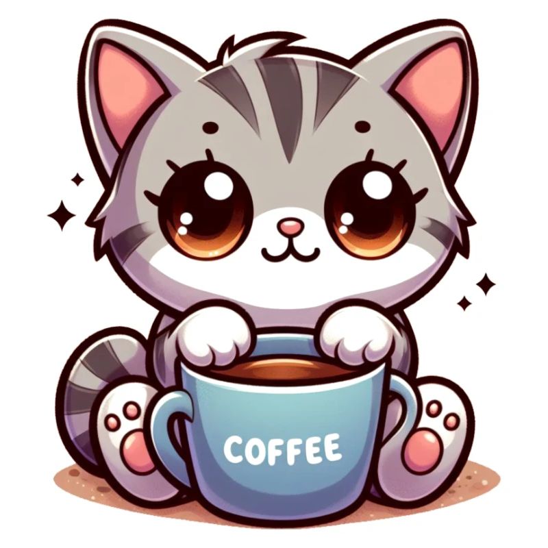 Cat with Coffee Mug 4