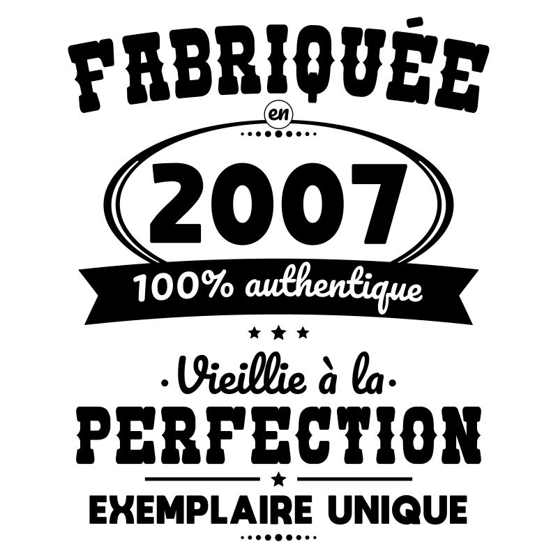 Anniversaire 18 ans - Fabriquée en 2007