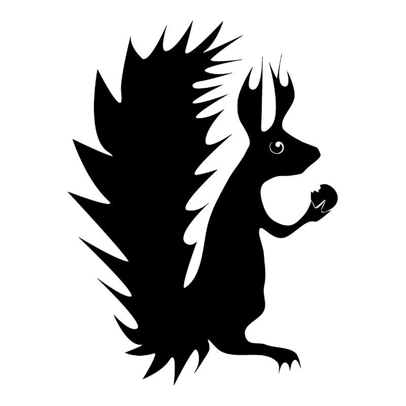 Funny Squirrel with Nut Autumn Forest Gathering