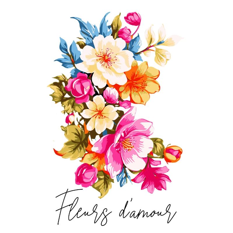 Vibrant floral composition in three colors