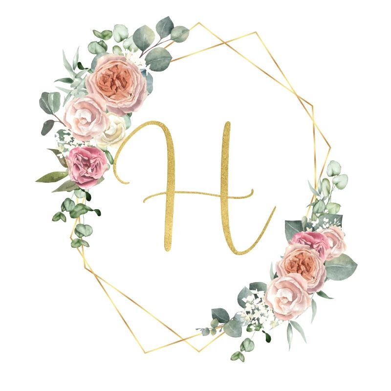 Customizable Monogram H Floral