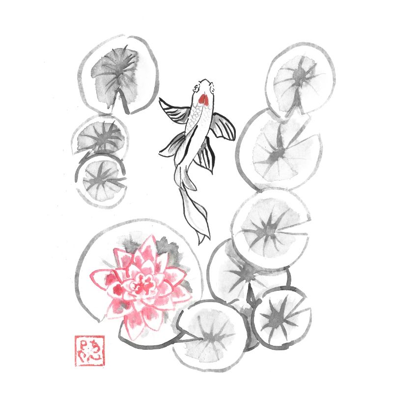 Nenuphars und Koi