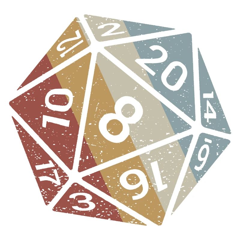 20-sided Cube Retro Style Vintage