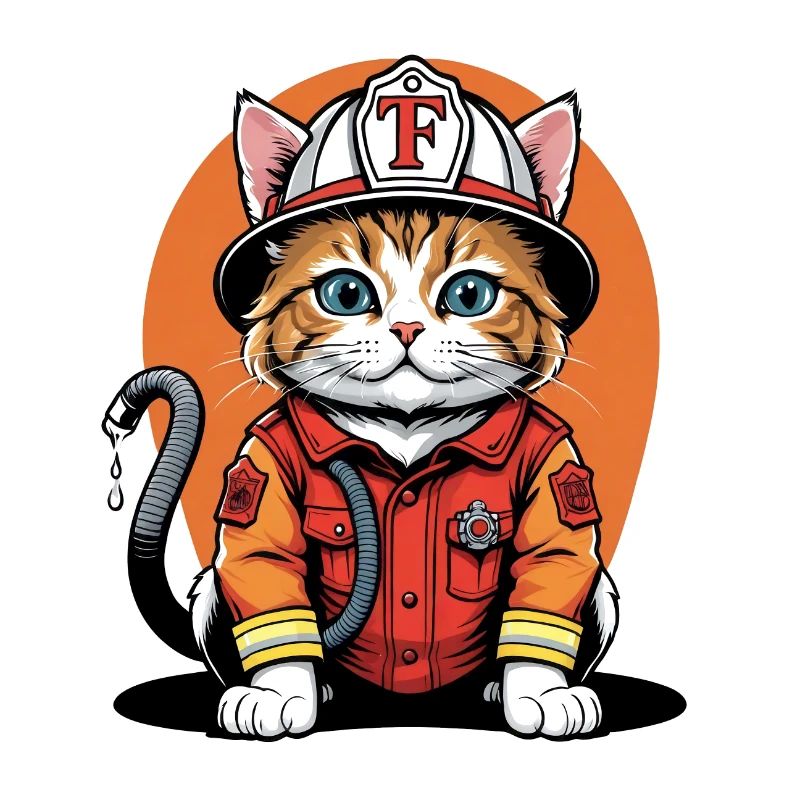 Cat Fire Brigade Cat Love Cat Lover