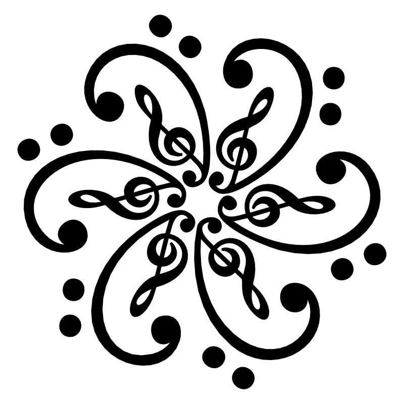 Basse & clef de sol, musique mandala, note, treble