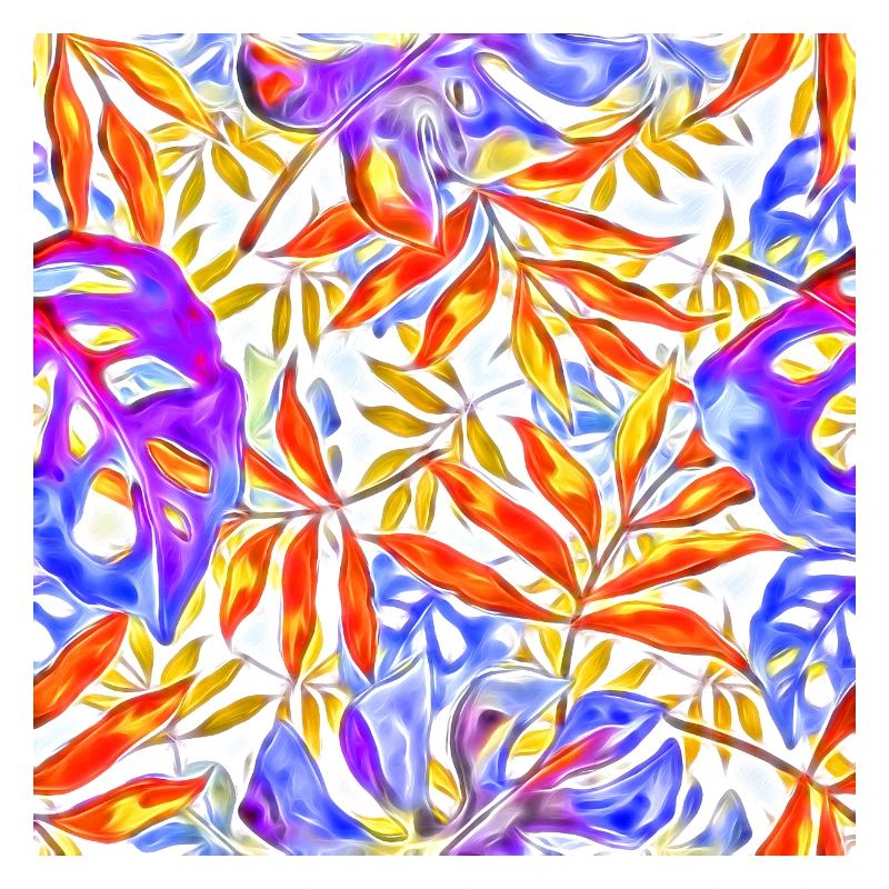 Collage de feuilles tropicales