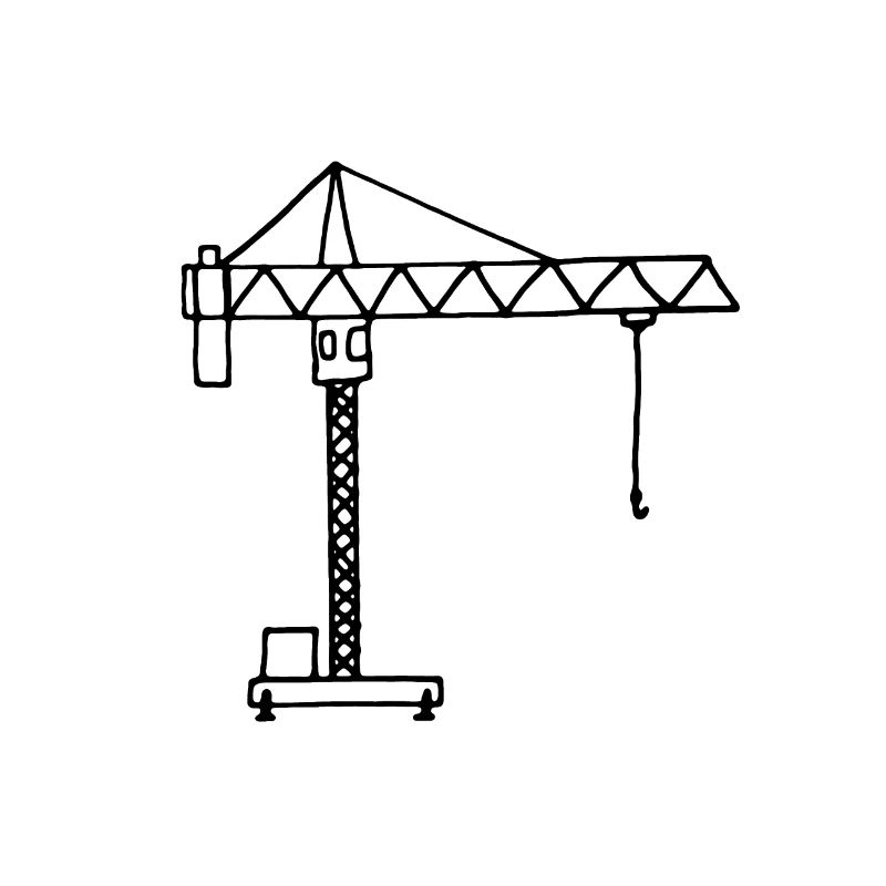 Chantier de construction de grues de construction