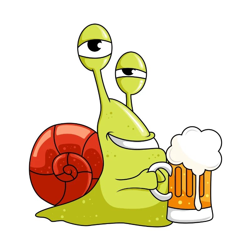 Witzige Schnecke mit Bier Biergarten Geschenk