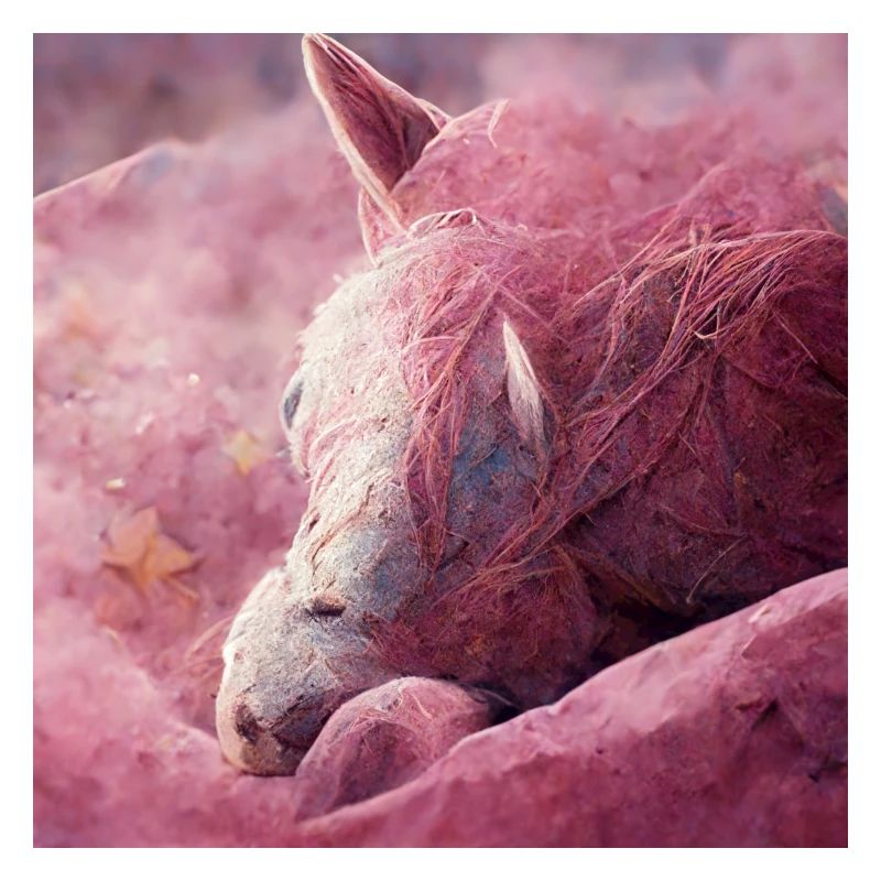 Bébé cheval gît sur le sol Rosa II