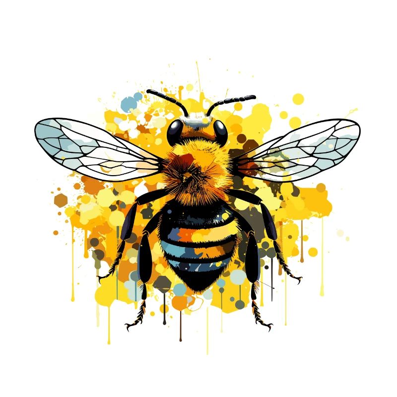 Bee Paint Splash Drop Beekeeper Paint Blobs